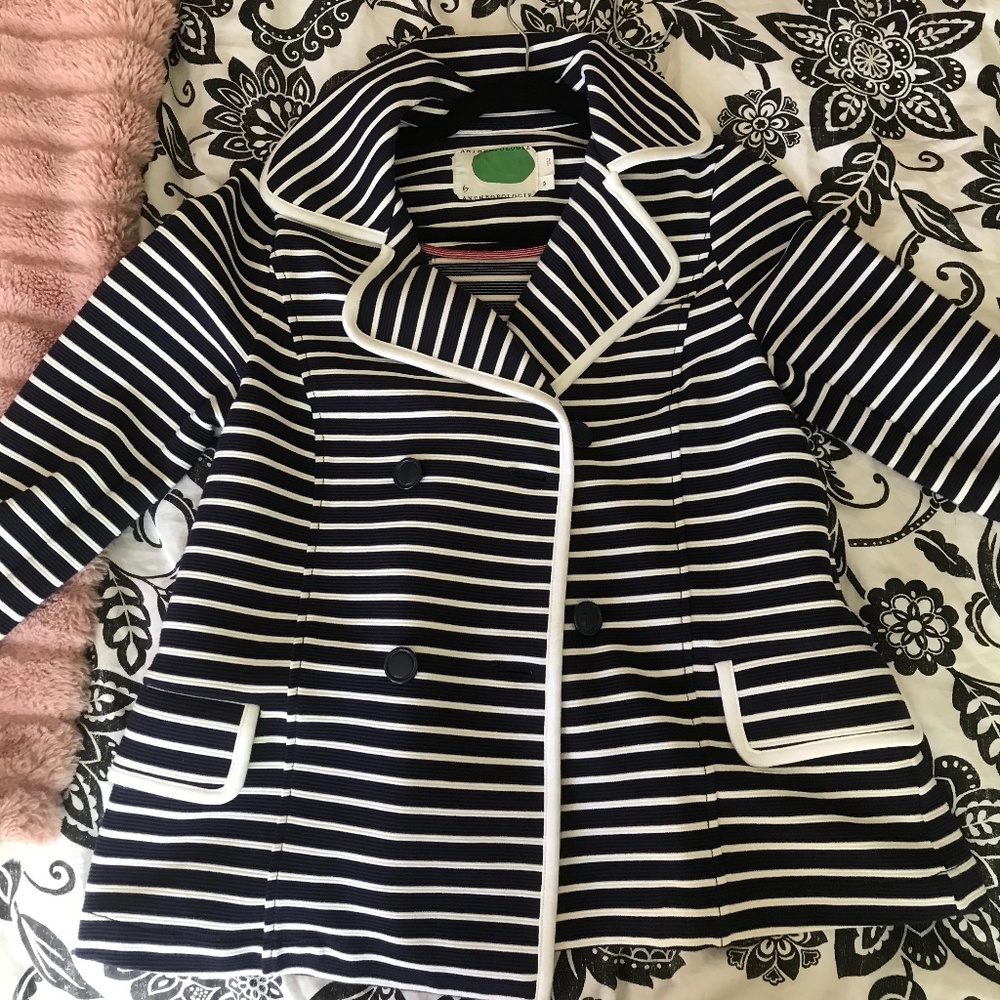 Anthropologie nautical striped jacket